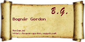 Bognár Gordon névjegykártya